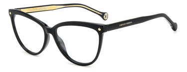 Designer Women Carolina Herrera Eyeglasses: HER 0085 -Black- SpecSMART Eye Clinic (Diagonal View)